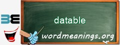 WordMeaning blackboard for datable